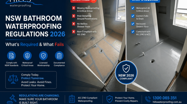 NSW Bathroom Waterproofing Regulations 2026 | What’s Required & What Fails