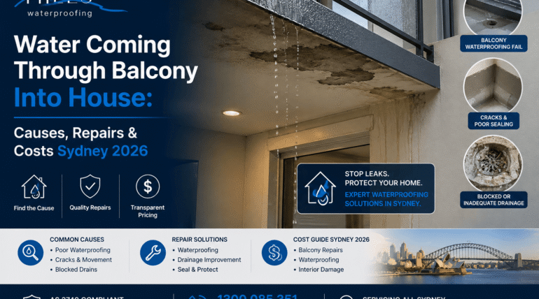 Water Coming Through Balcony Into House: Causes, Repairs & Costs Sydney 2026