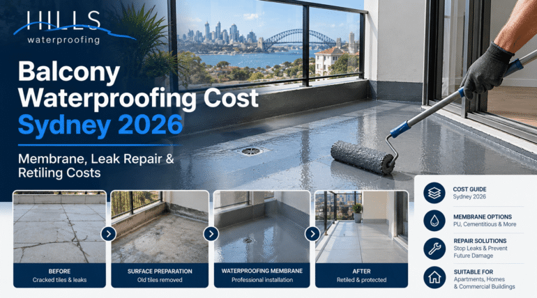 How much does balcony waterproofing cost in Sydney? Learn what affects membrane, leak repair, tile removal and replacement costs, plus when your balcony needs waterproofing.