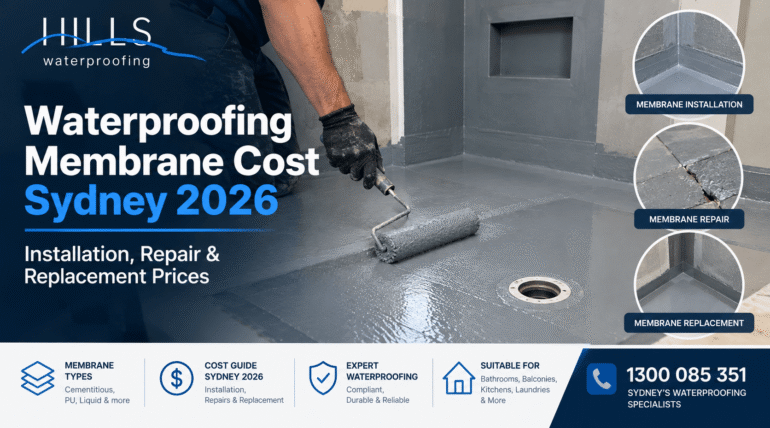Waterproofing Membrane Cost Sydney 2026: Installation, Repair & Replacement Prices